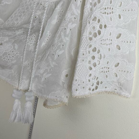 Cino Vintage Maui White Sequin Eyelet Tunic Cover Up Size XS - Picture 10 of 13